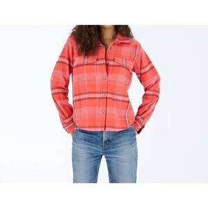 NEW KERRI ROSENTHAL pia western flannel plaid shirt in red
